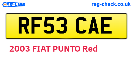 RF53CAE are the vehicle registration plates.