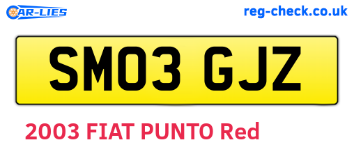 SM03GJZ are the vehicle registration plates.