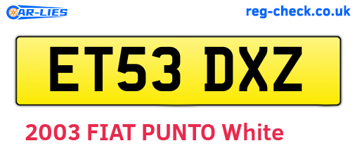 ET53DXZ are the vehicle registration plates.