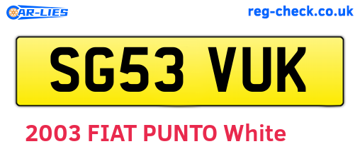 SG53VUK are the vehicle registration plates.