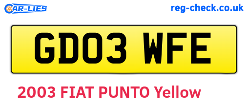 GD03WFE are the vehicle registration plates.