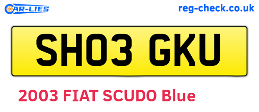 SH03GKU are the vehicle registration plates.