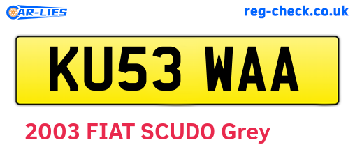 KU53WAA are the vehicle registration plates.