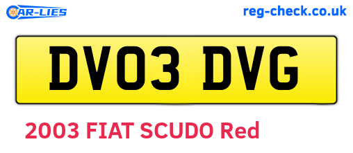 DV03DVG are the vehicle registration plates.