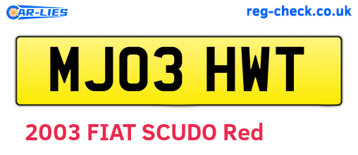 MJ03HWT are the vehicle registration plates.