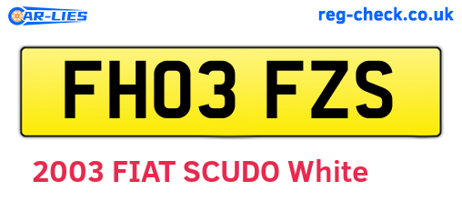 FH03FZS are the vehicle registration plates.