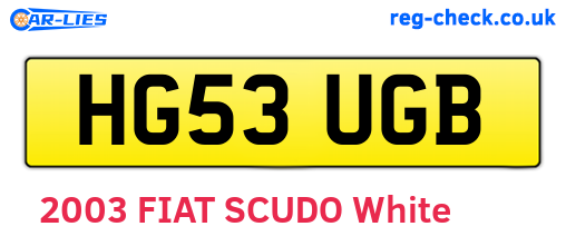HG53UGB are the vehicle registration plates.