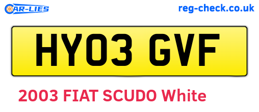 HY03GVF are the vehicle registration plates.
