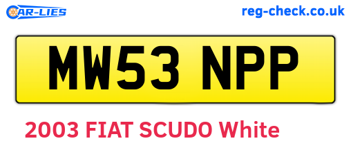MW53NPP are the vehicle registration plates.