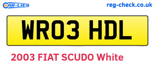 WR03HDL are the vehicle registration plates.