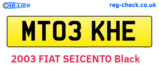 MT03KHE are the vehicle registration plates.