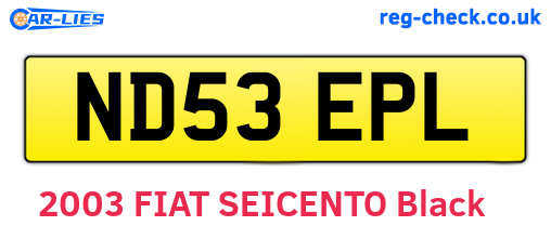 ND53EPL are the vehicle registration plates.