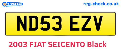 ND53EZV are the vehicle registration plates.