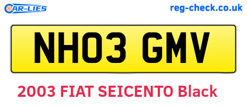 NH03GMV are the vehicle registration plates.