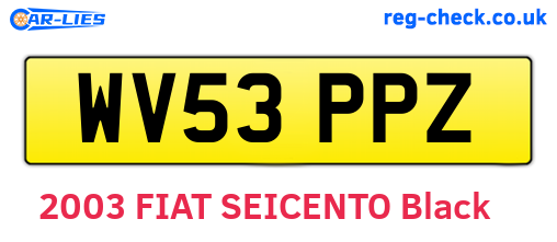 WV53PPZ are the vehicle registration plates.