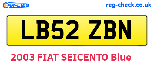 LB52ZBN are the vehicle registration plates.