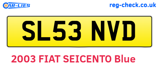 SL53NVD are the vehicle registration plates.