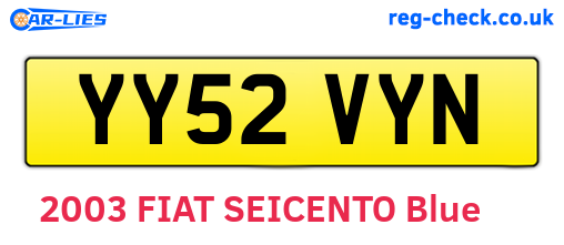 YY52VYN are the vehicle registration plates.