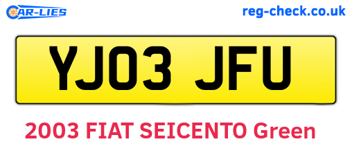 YJ03JFU are the vehicle registration plates.