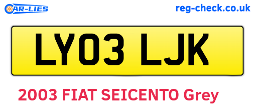 LY03LJK are the vehicle registration plates.