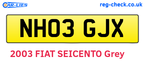 NH03GJX are the vehicle registration plates.