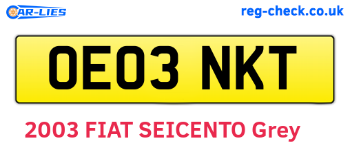 OE03NKT are the vehicle registration plates.