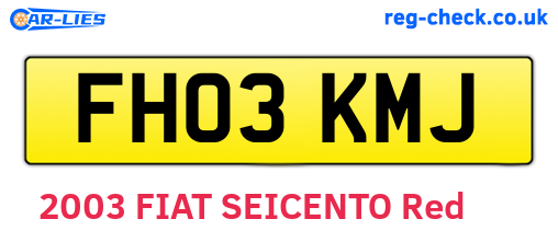 FH03KMJ are the vehicle registration plates.
