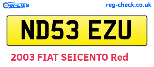 ND53EZU are the vehicle registration plates.