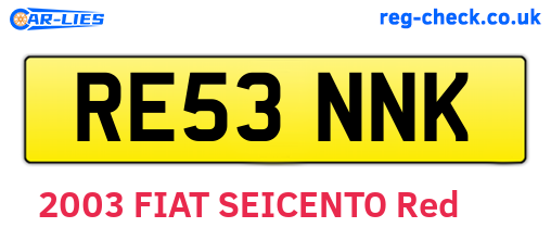 RE53NNK are the vehicle registration plates.