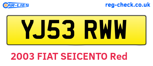 YJ53RWW are the vehicle registration plates.