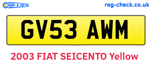 GV53AWM are the vehicle registration plates.