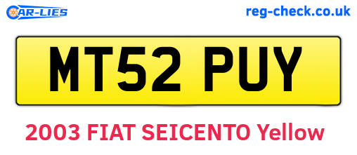 MT52PUY are the vehicle registration plates.