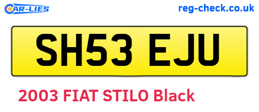 SH53EJU are the vehicle registration plates.