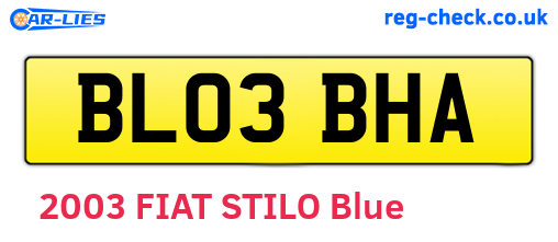 BL03BHA are the vehicle registration plates.