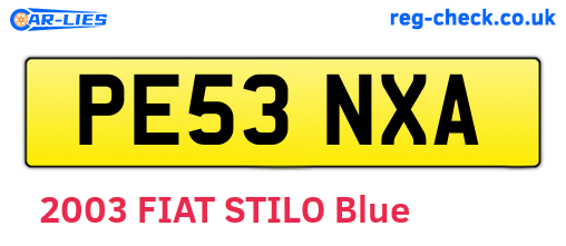 PE53NXA are the vehicle registration plates.