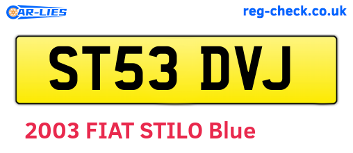 ST53DVJ are the vehicle registration plates.