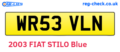 WR53VLN are the vehicle registration plates.