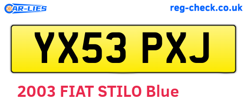 YX53PXJ are the vehicle registration plates.