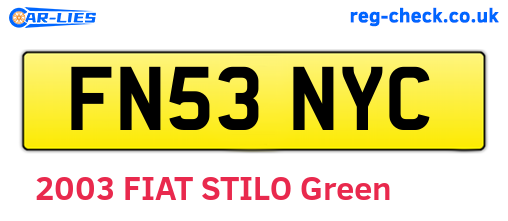 FN53NYC are the vehicle registration plates.