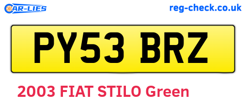 PY53BRZ are the vehicle registration plates.