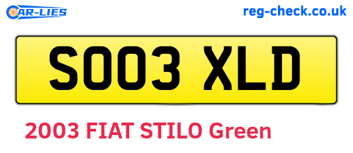 SO03XLD are the vehicle registration plates.