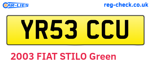 YR53CCU are the vehicle registration plates.