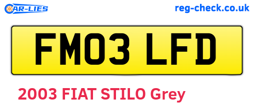 FM03LFD are the vehicle registration plates.