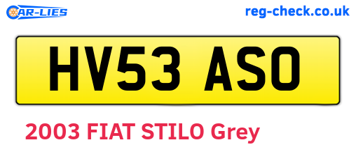 HV53ASO are the vehicle registration plates.