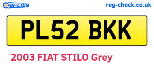 PL52BKK are the vehicle registration plates.