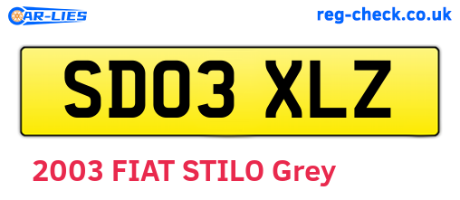 SD03XLZ are the vehicle registration plates.