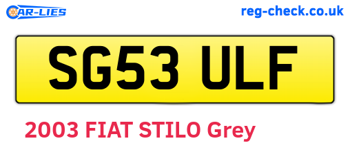 SG53ULF are the vehicle registration plates.