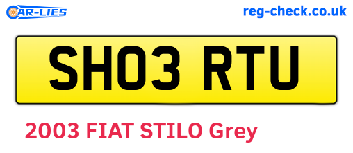 SH03RTU are the vehicle registration plates.