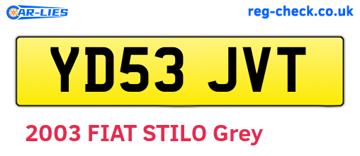 YD53JVT are the vehicle registration plates.