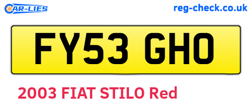 FY53GHO are the vehicle registration plates.